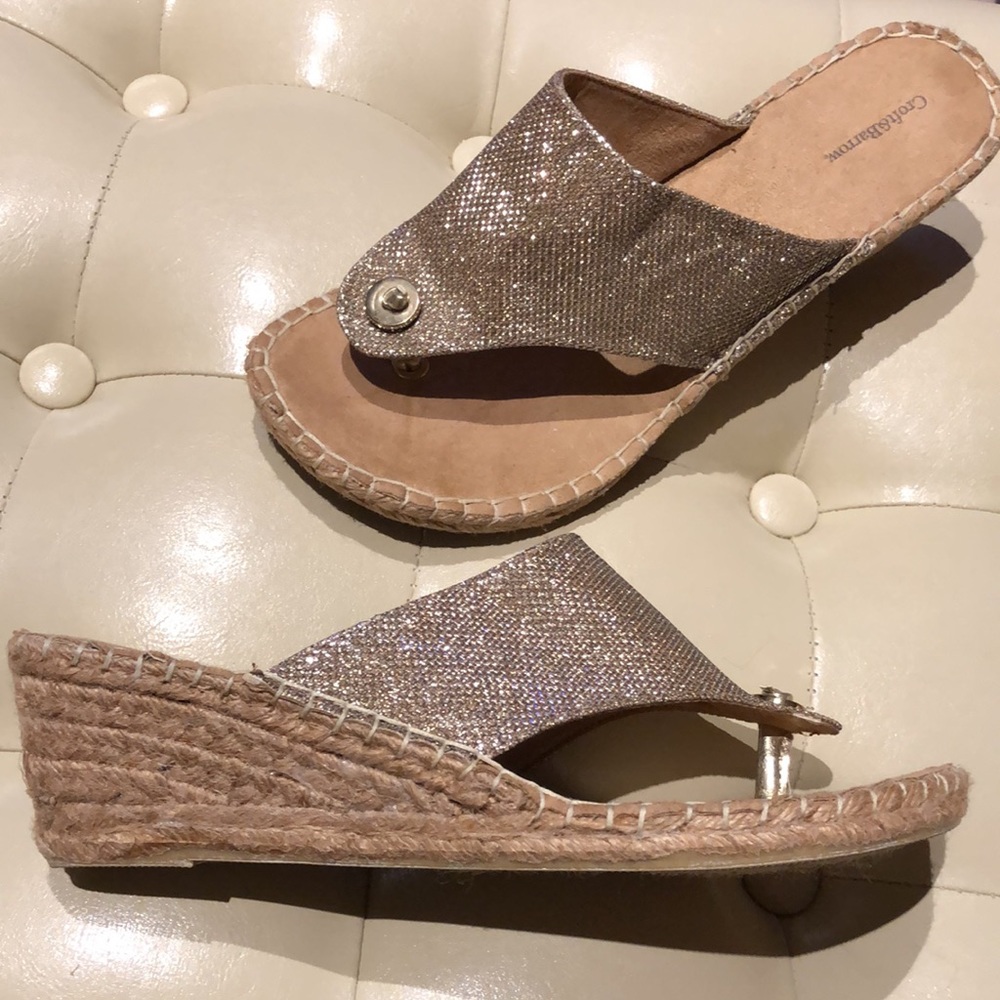 NEW Croft & Barrow bling wedge sandal, size 8